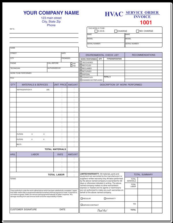 Free HVAC Service Forms Template Before you call a AC