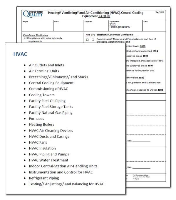 HVAC Mechanical Contractor Inspection Form Sample