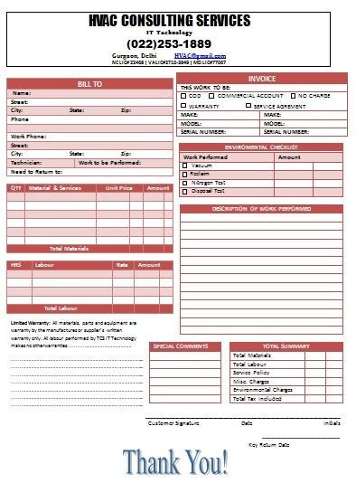 1000 images about HVAC Invoice Templates on Pinterest
