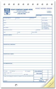 HVAC Invoice Forms and HVAC Maintenance Agreement Forms