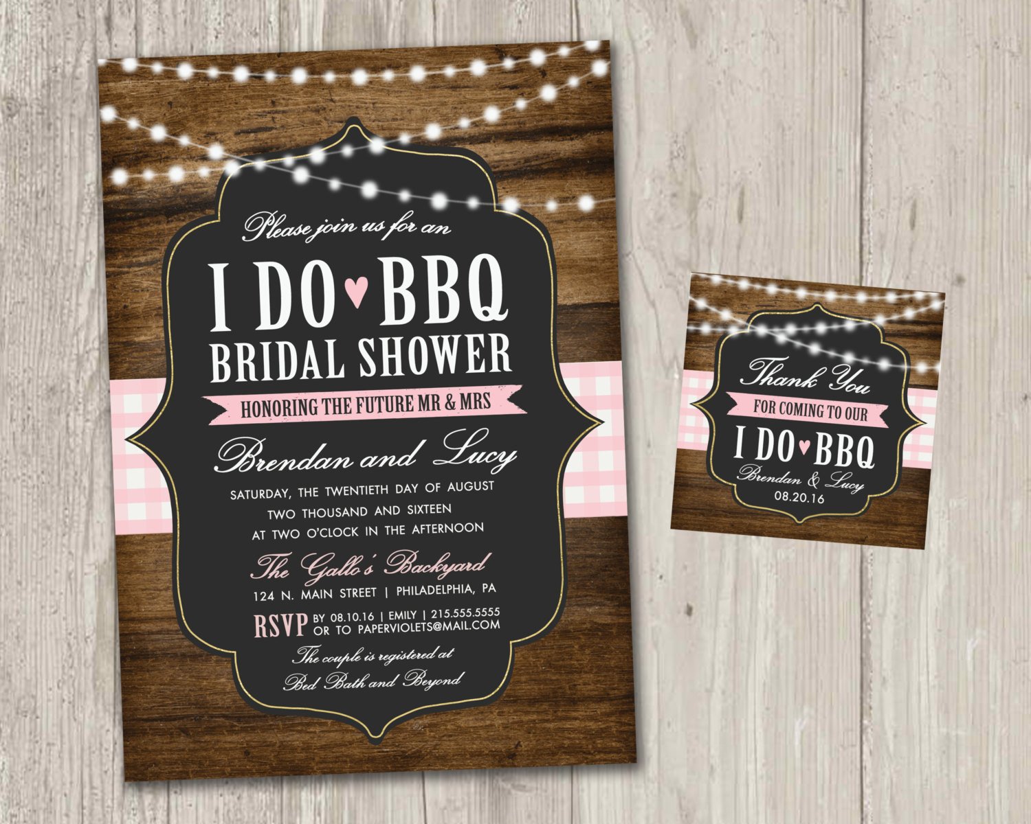 I Do BBQ Bridal Shower Invitations Backyard Wedding