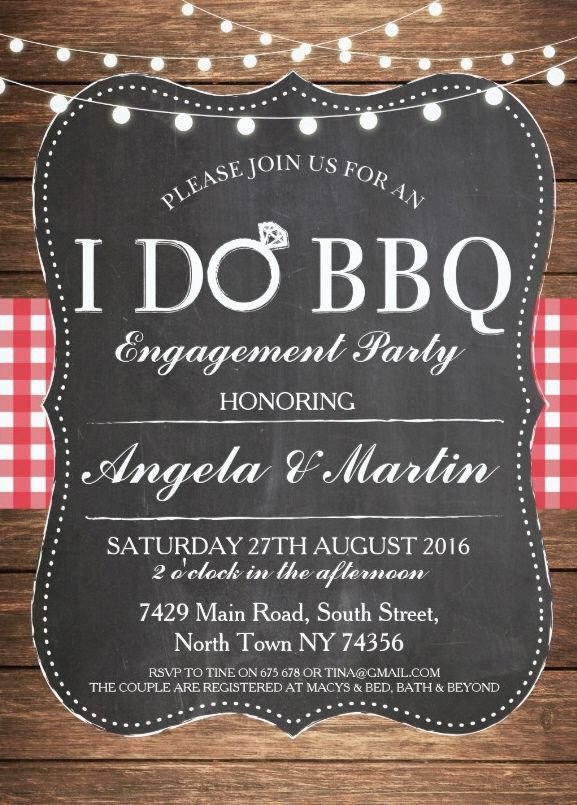 I do BBQ engagement party invitation Personalize Now