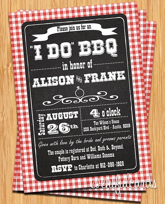 I Do BBQ Invitations For Weddings Engagement Parties
