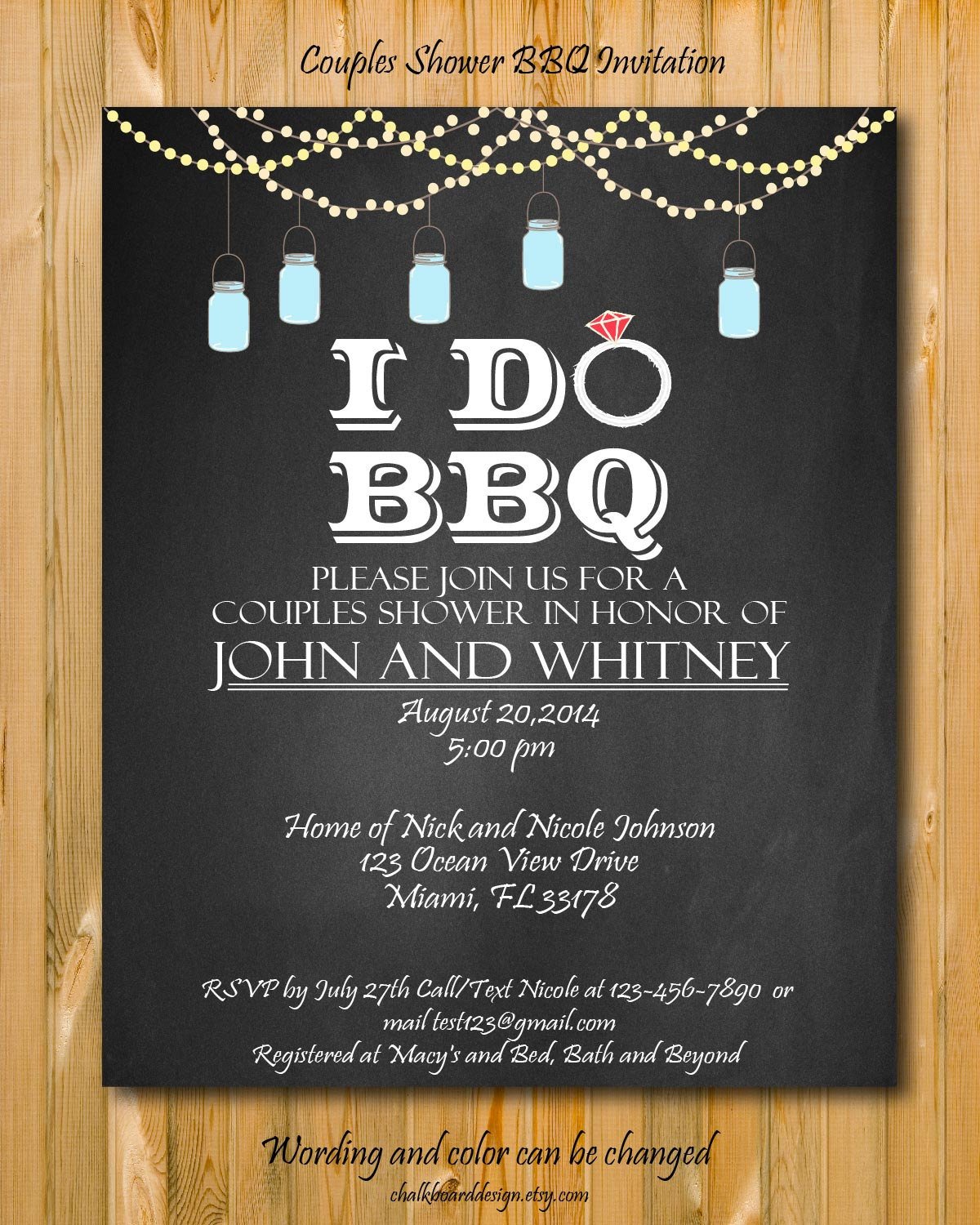 Printable I Do BBQ Invitation DIY Party invitation I Do BBQ