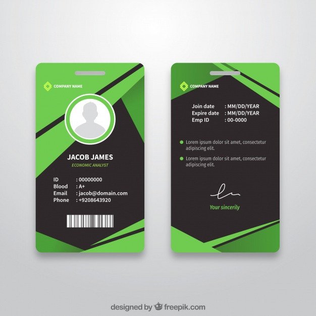 Abstract id card template with flat design Vector