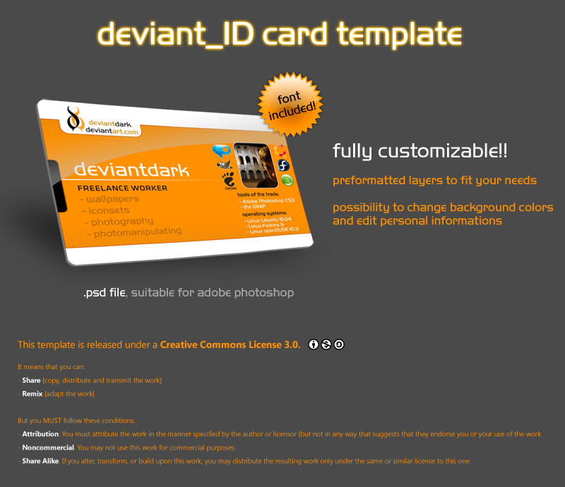 deviant ID Card Template by deviantdark on DeviantArt