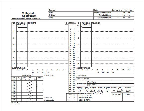 25 of Volleyball Line Up Sheet Template Editable