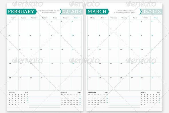 20 Beautiful Indesign Calendar Templates – Design Freebies
