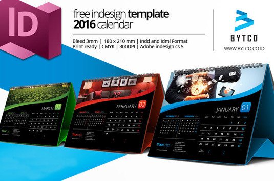 4 free 2016 calendar template designs