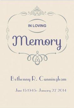 1000 images about Memorial Announcements on Pinterest