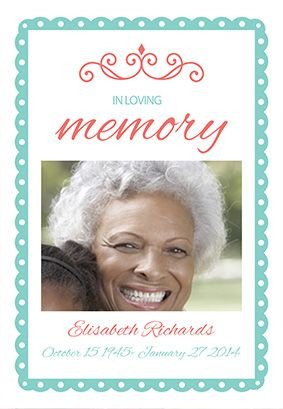 "In Loving Memory" printable invitation template