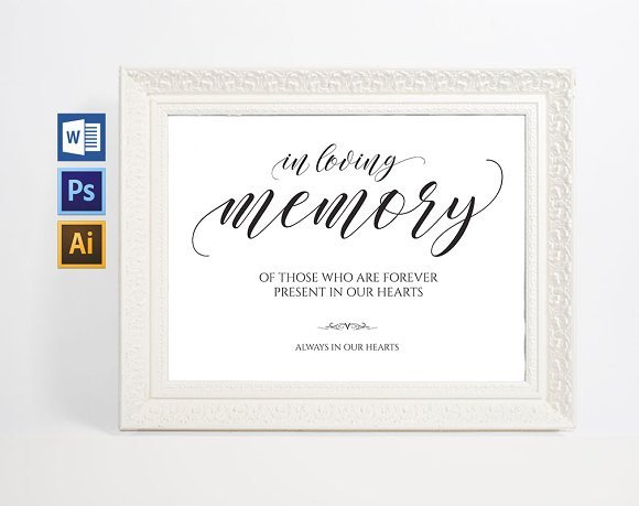 In Loving Memory Sign Wpc38 Invitation Templates