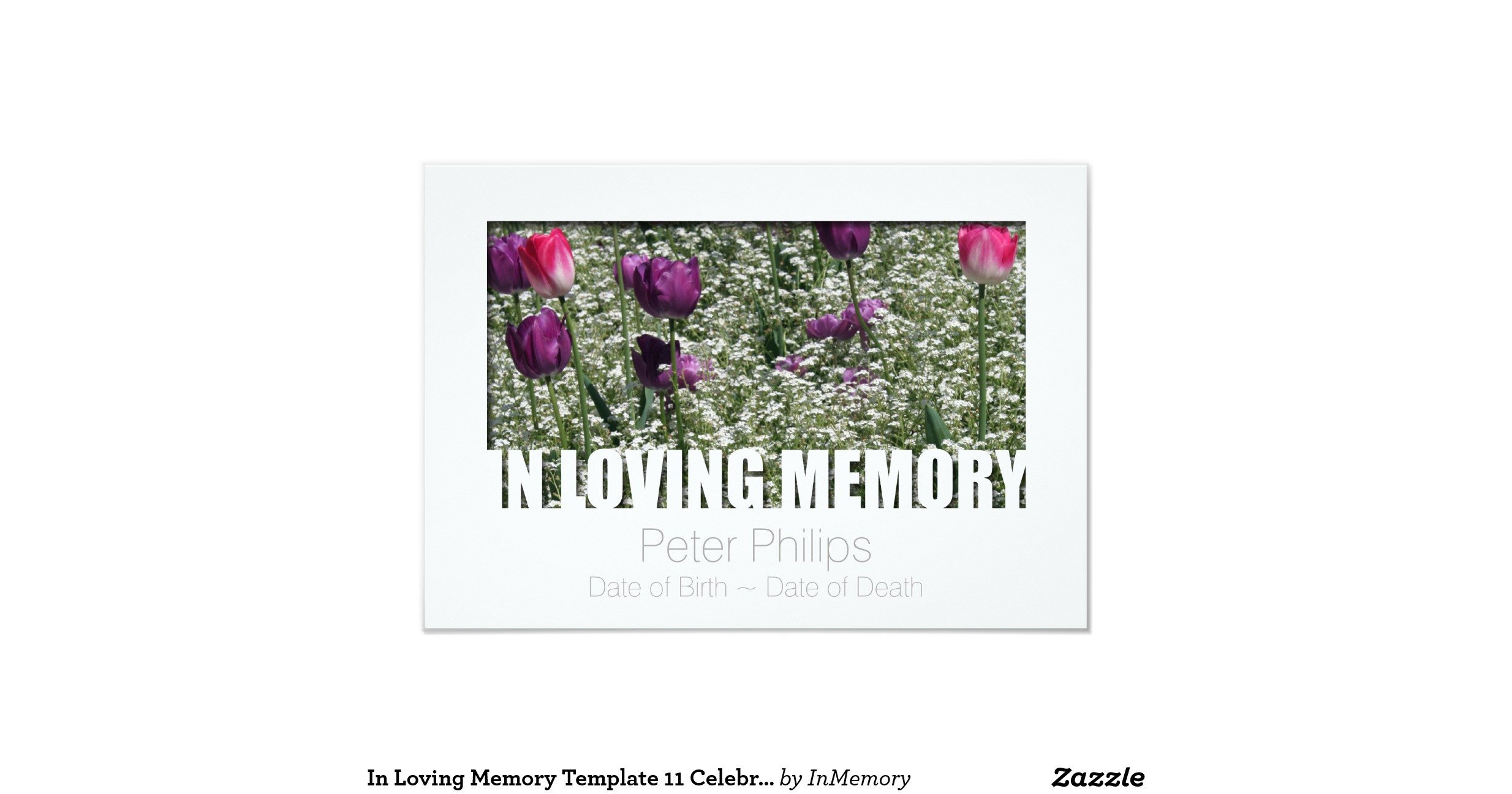 In Loving Memory Template 11 Celebration of Life 3 5" X 5