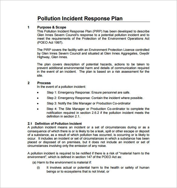 11 Incident Response Plan Templates PDF Word Format