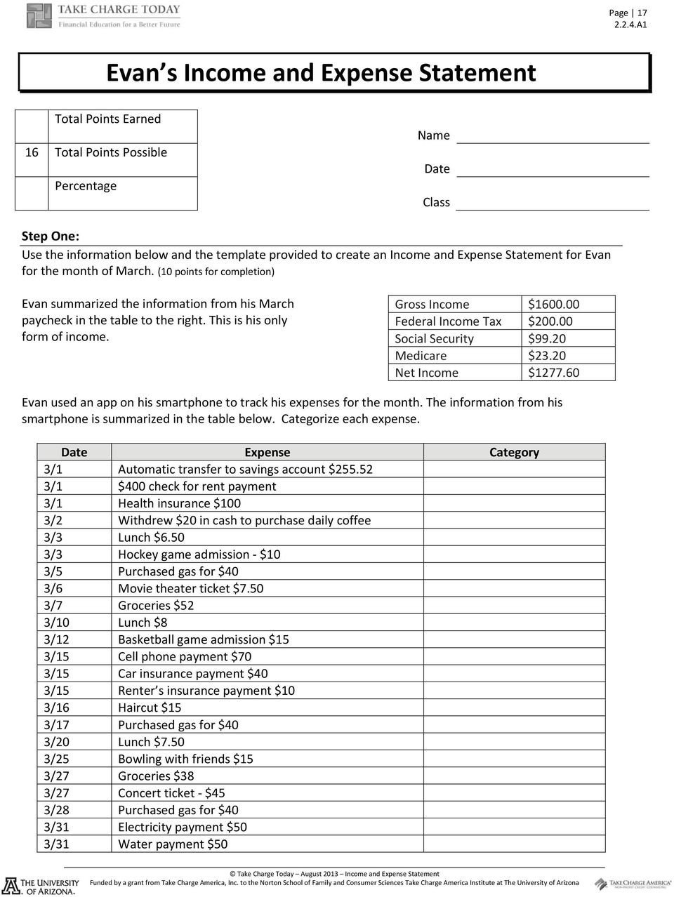 IN E AND EXPENSE STATEMENT PDF