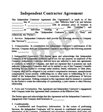 Create an Independent Contractor Agreement
