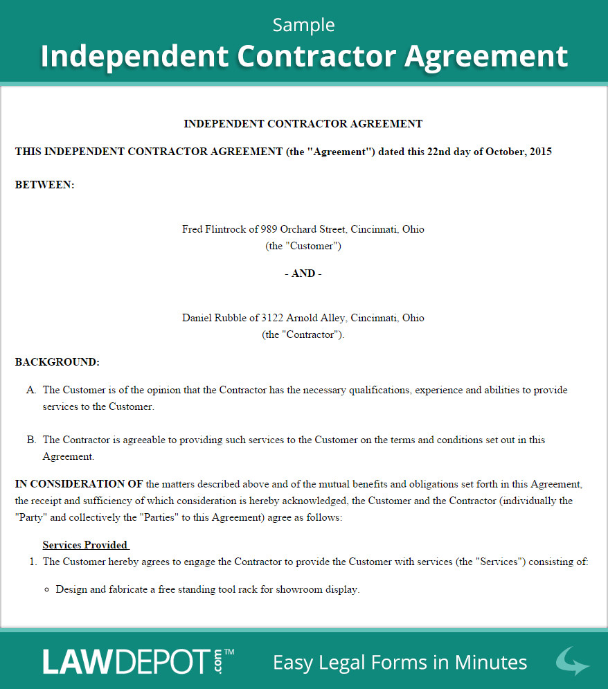 Independent Contractor Agreement Template US