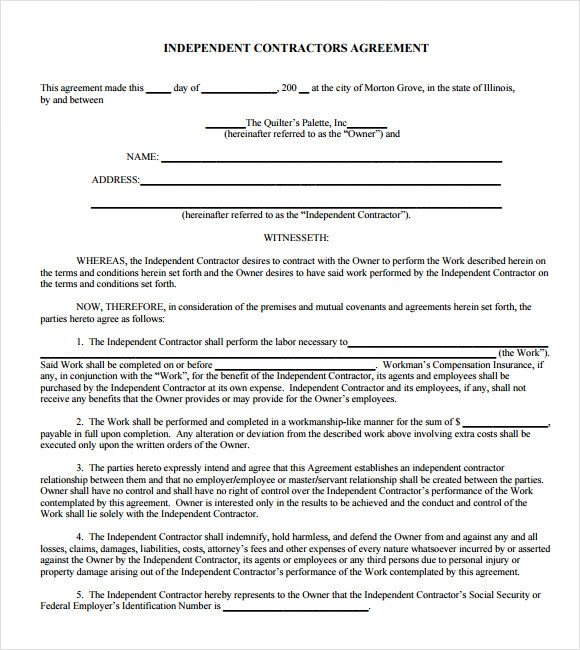 Sample Independent Contractor Agreement 22 Documents