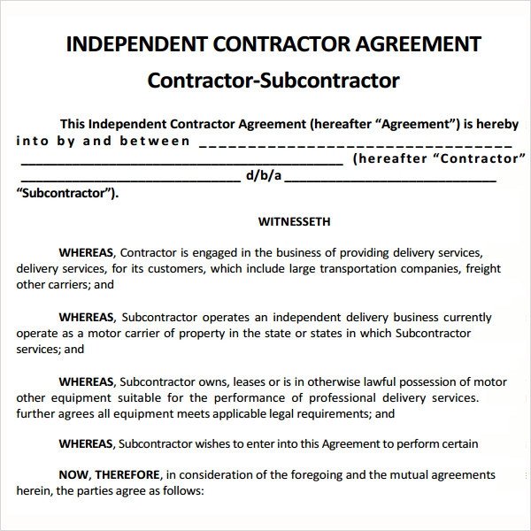 Subcontractor Agreement 13 Free PDF Doc Download