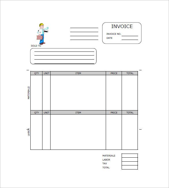Contractor Invoice Template 11 Free Word PDF Format