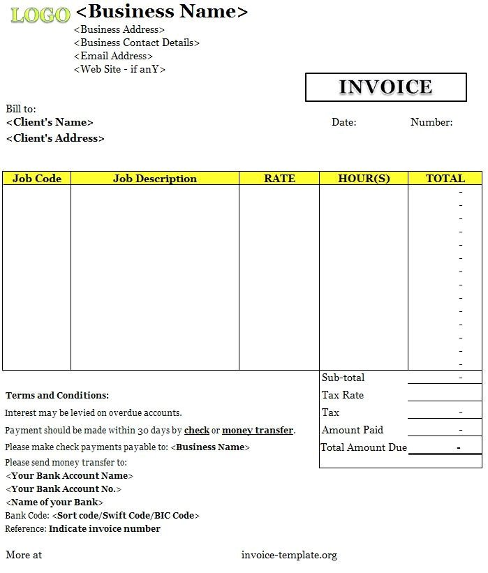 Freelance Contractor Invoice Template 12 Ideas To Organize
