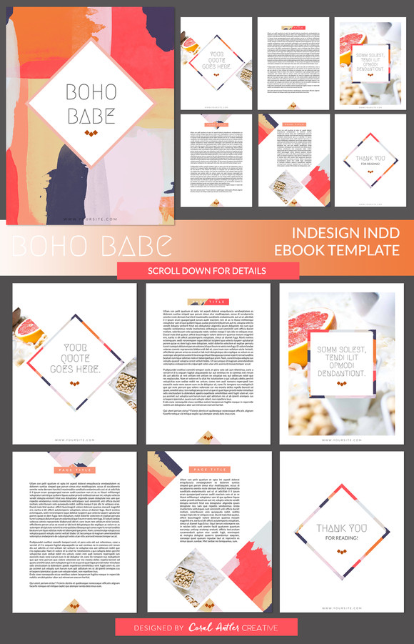 Boho Babe InDesign Ebook Template by Coral Antler Creative