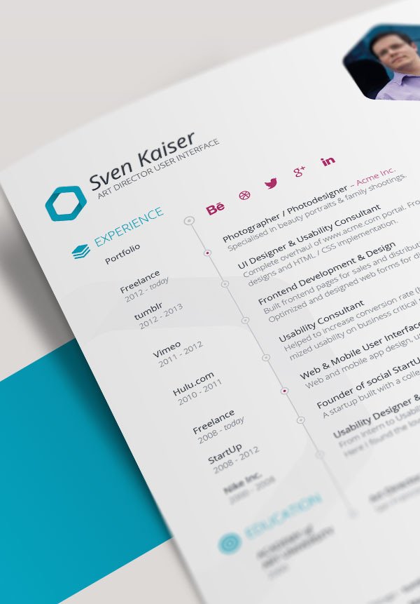 10 Best Free Resume CV Templates in Ai Indesign & PSD