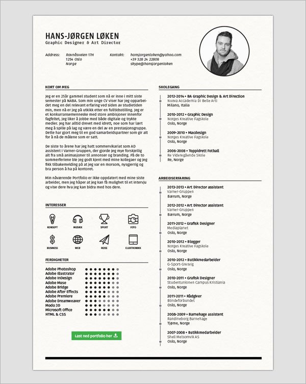 20 Best Free Resume CV Templates in Ai Indesign & PSD