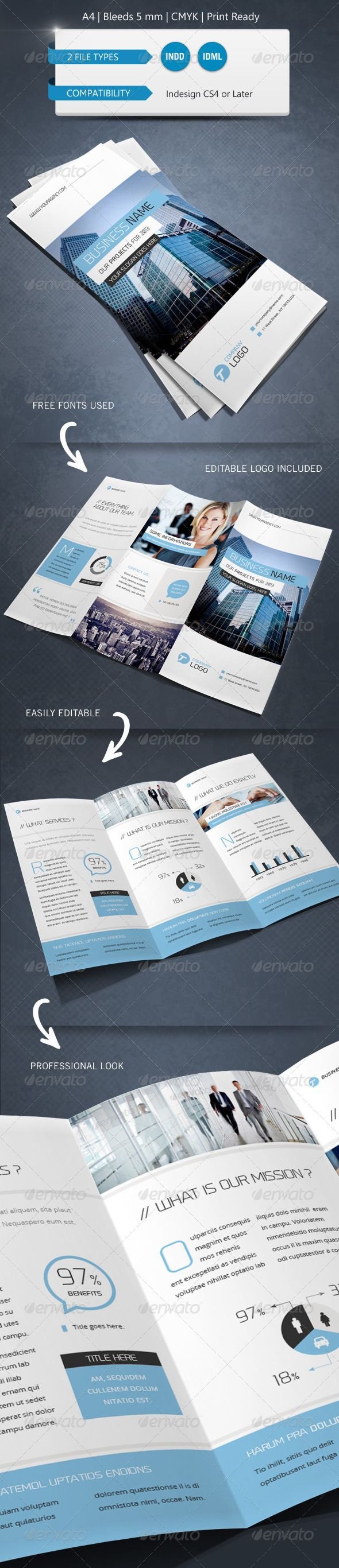 Corporate Indesign Trifold Brochure Template