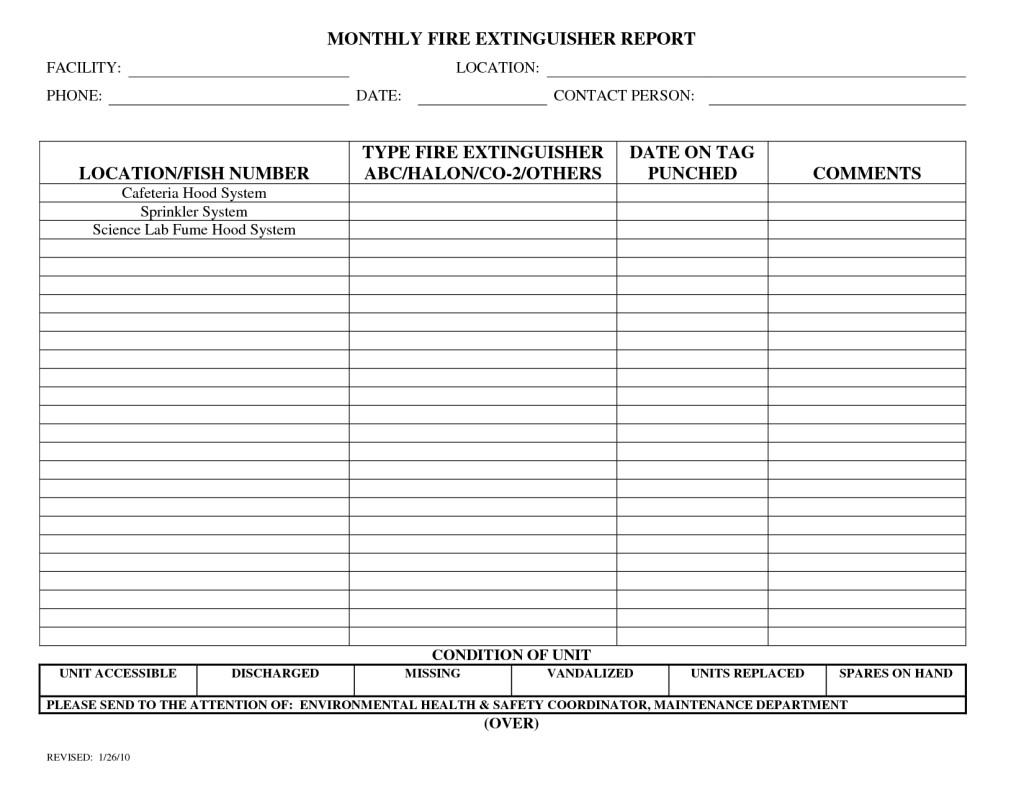 Fire Extinguisher Inspection Log Template – NICE PLASTIC