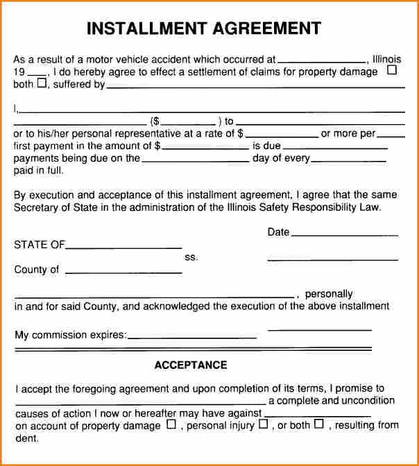 6 installment payment contract template