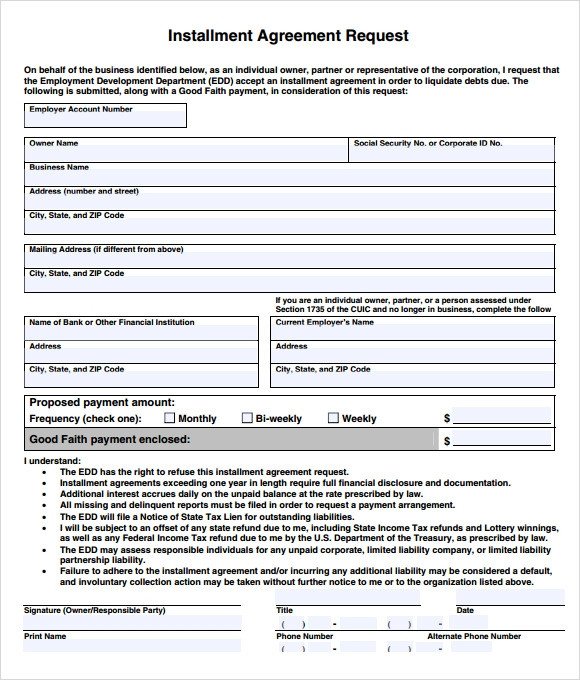 Sample Installment Agreement 5 Documents In PDF Word