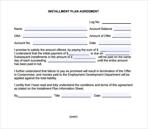 Payment Plan Agreement Template – 21 Free Word PDF