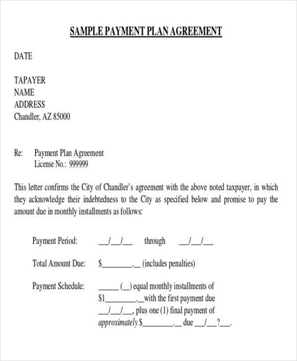 Sample Payment Plan Agreement 10 Examples in Word PDF