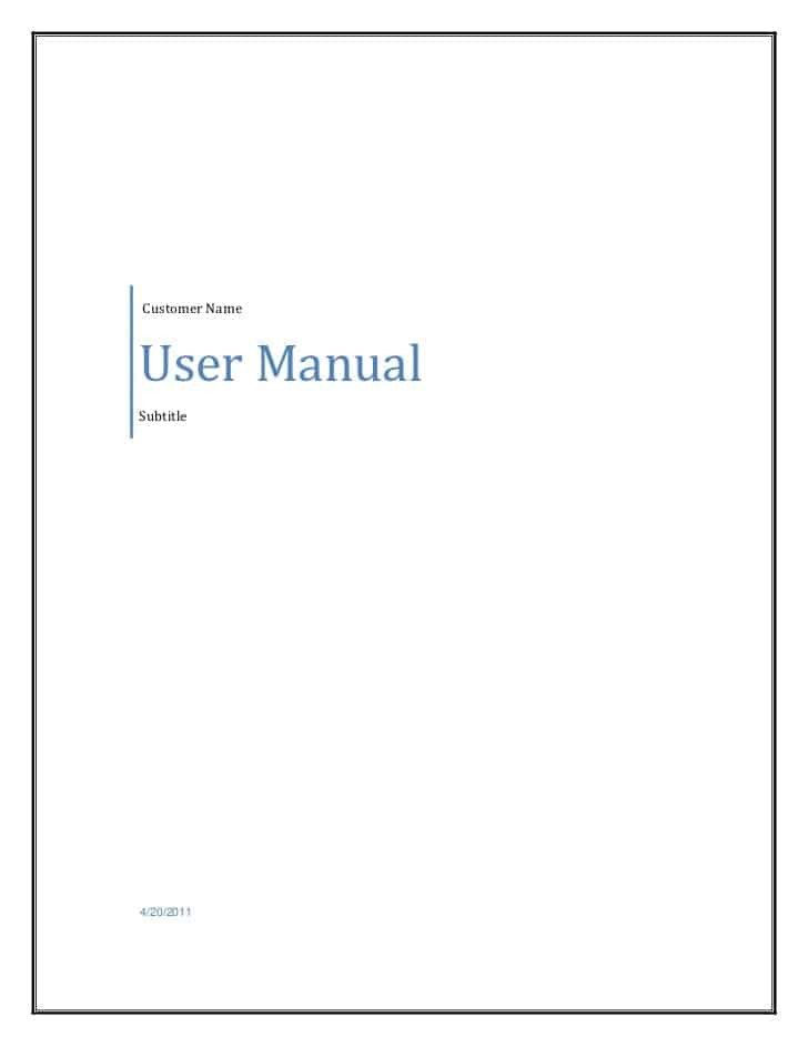 8 User Manual Templates Word Excel PDF Formats