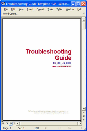 Looking for a Troubleshooting Guide Template MS Word