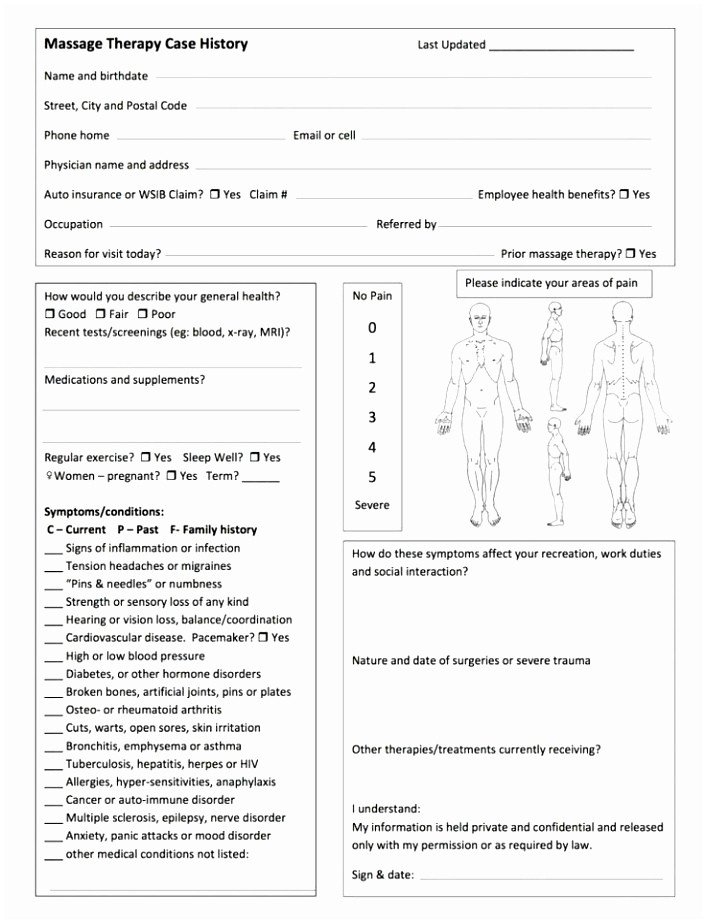 10 Physical therapy Intake form Template Jruai