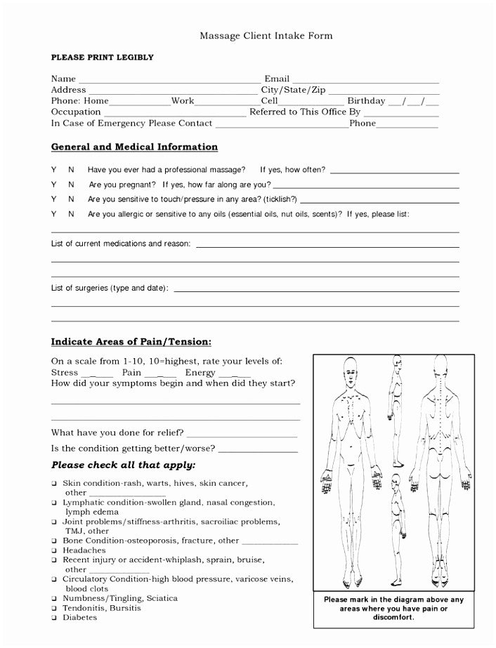 Client Intake forms Printable Client Intake form