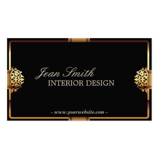 Deluxe Gold Frame Interior Design Business card