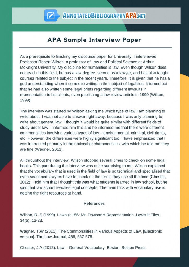 Check Out Flawless Sample Interview Paper in APA Format