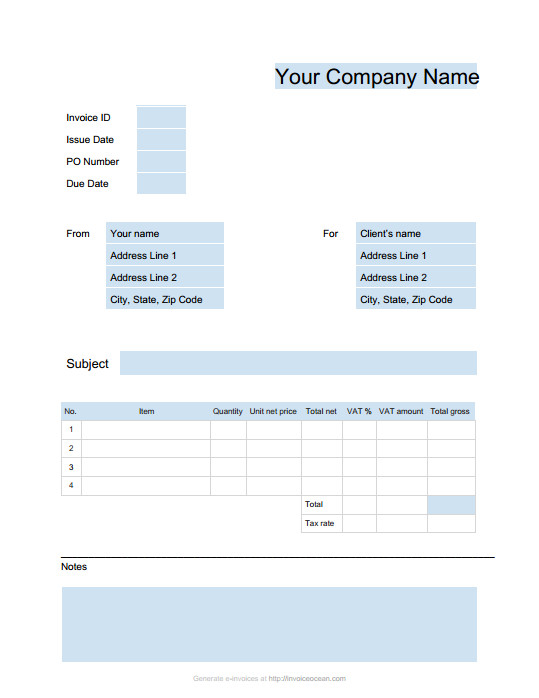 Google Drive Invoice Template With Letter Google Invoice