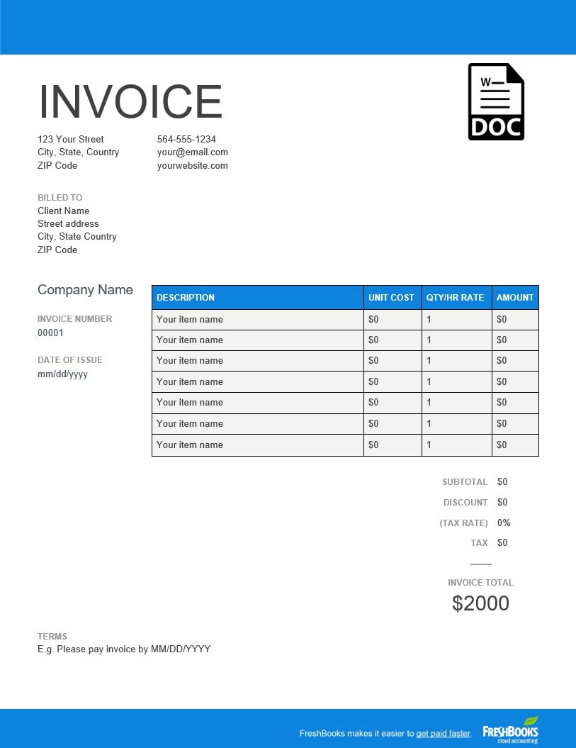 Invoice Template Send in Minutes