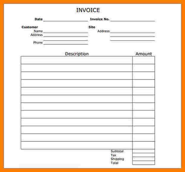 10 blank invoice printable