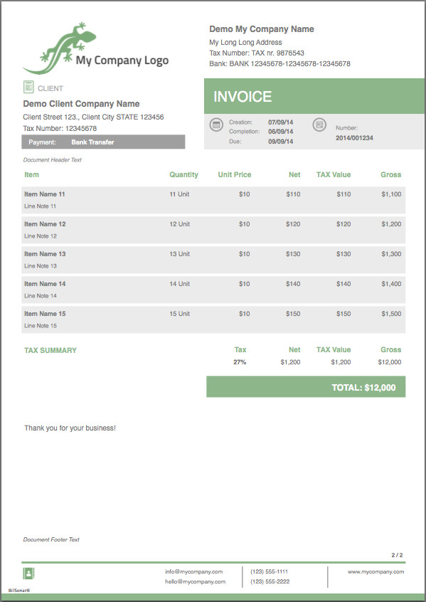 BillSonar Invoice