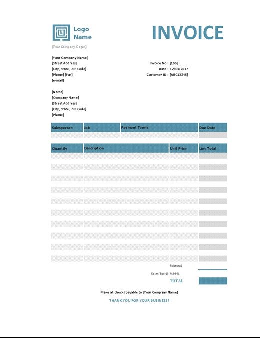 Invoice Template Word For Mac 12 Features Invoice AH