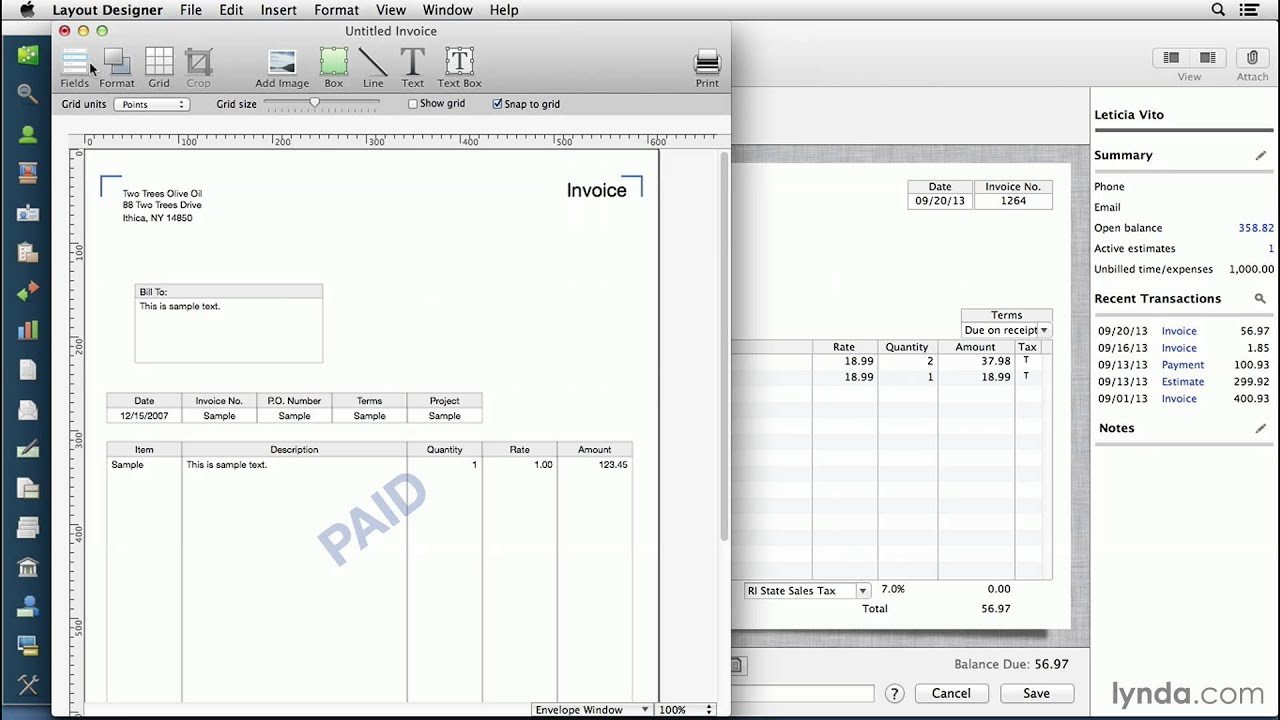 QuickBooks for Mac tutorial Customizing invoices and