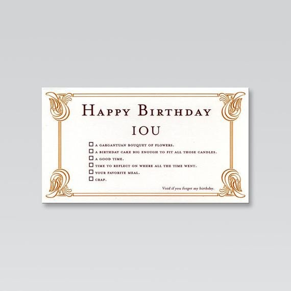 Birthday Card from Quiplip s IOU line 01 Makers by