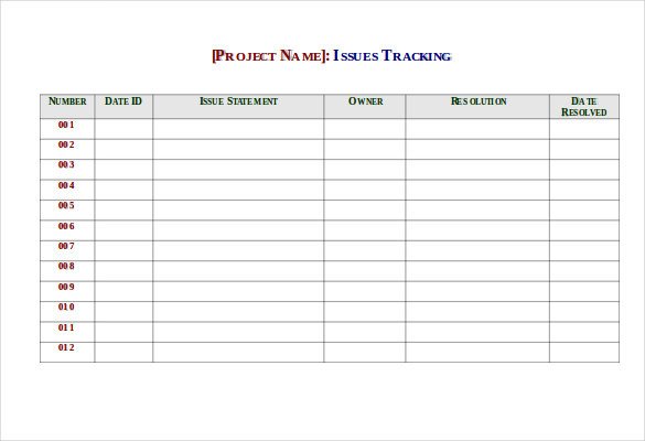 9 Issue Tracking Templates Free Sample Example Format