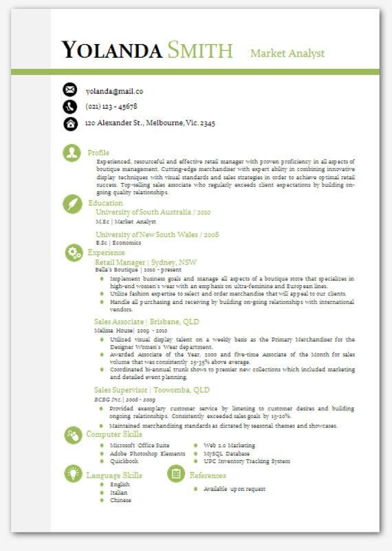 cool looking resume Modern Microsoft Word Resume Template