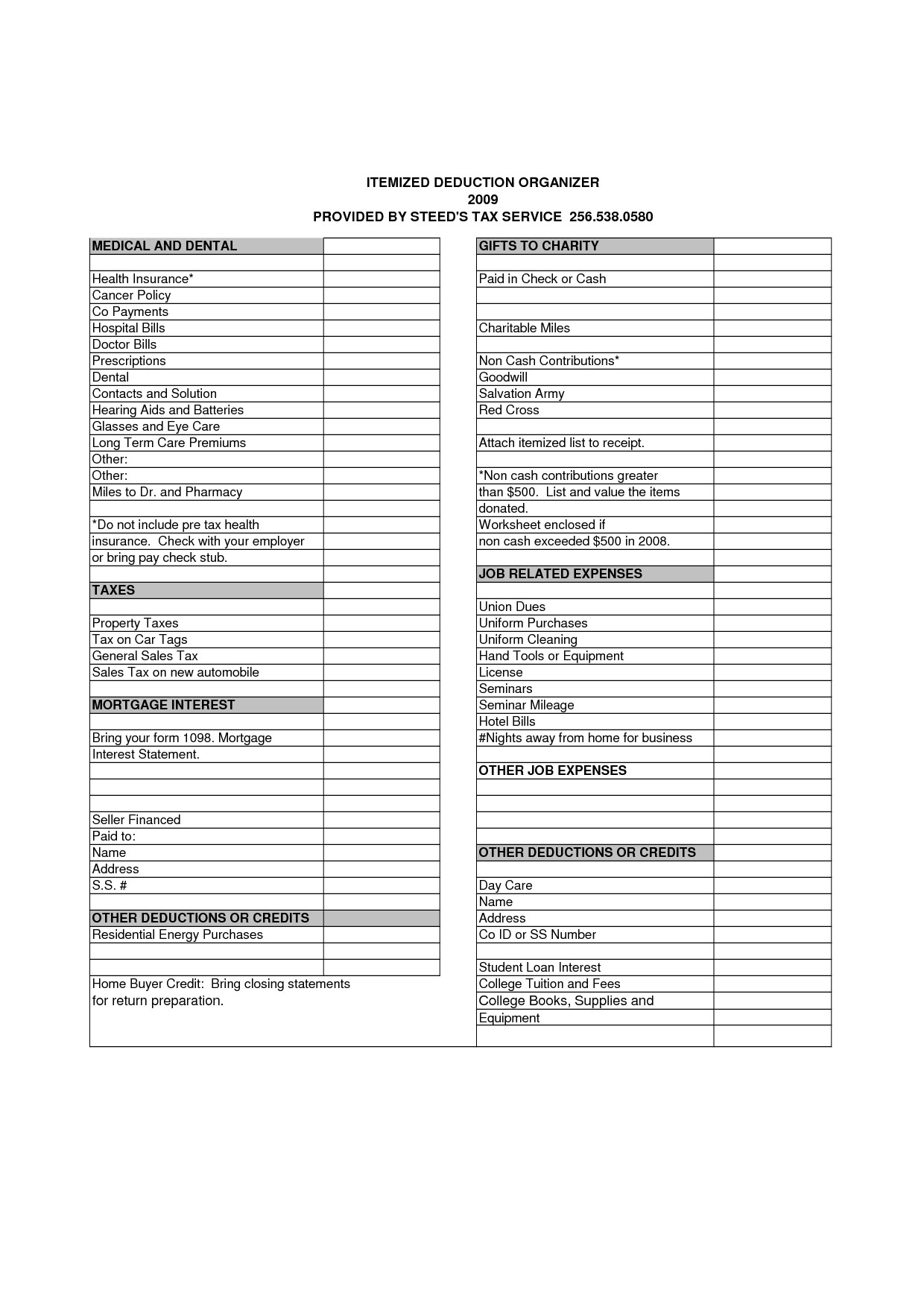 8 Best of Tax Itemized Deduction Worksheet IRS